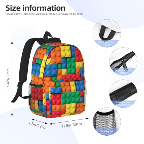 Block Funny Game Colorful Backpack For Teenage Girls And Boys Cute Kids Backpacks Children School Bag - color: Block Funny Game Colorful