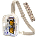 3 Pockets Clear Bag for Stadium Events with 2 Long Straps Sling Backpack Fanny Pack Concert Crossbody Purses for Women - color: 1# beige, style: Style 1