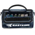 KastKing BaitSpace Line Management Bag, Fishing Line Storage Bag with Water Resistant Nylon, Clear View Window, Removable Divider, Tangle-free Leader Line Holder - color: E: Blue Camo-Large