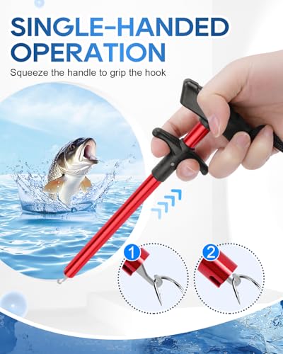 UCEC Fish Hook Remover Tool, Dehooker Tool Fishing, Squeeze-Out Hook Remover Tool Fishing, Fast Decoupling Securely, Pro Fishing Hook Remover Extractor, Aluminum Easy Reach and Portable, 2Pcs - size: Large