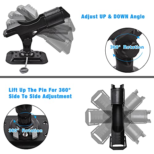 Fishing Rod Holders for Boat Adjustable Fishing Pole Holder with Large Clamp Folding Rod Racks Holder - color: 2PCS 07# Multi-Positional Mounting