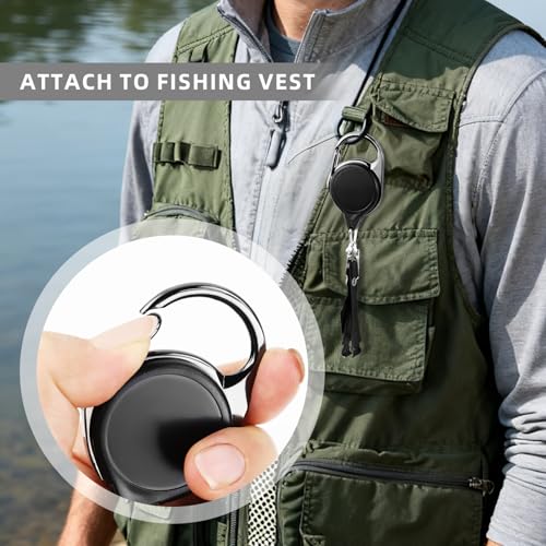 Fishing Fly Fishing Zinger Retractor, Fishing Knot Tool,Line Clipper Retractor for Fly Fishing, Freshwater Saltwater Angler Accessories Lightweight Durable Design - size: 1 Pcs+1 Single Cut