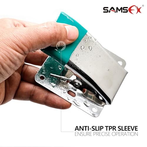 SAMSFX Fish Cleaning Board Tools - Fillet Clamp w/Screws Deep-Jaw Fish Tail Clip Board for Scaling Table Bait with Green Grip - color: Fish Clamps with Green Grip