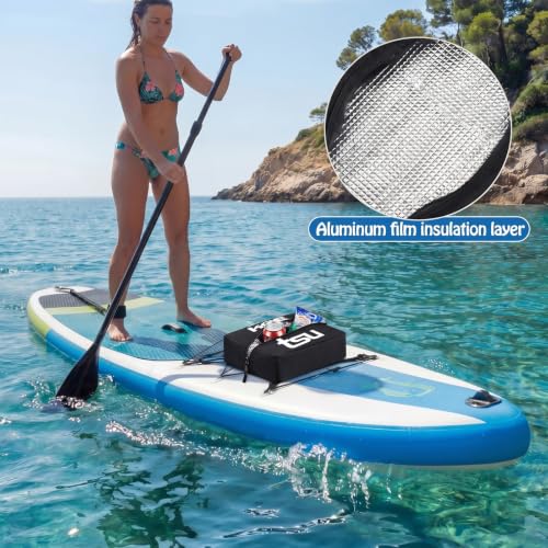 Hsei 2 Pack Paddleboard Cooler Deck Bag - Oxford SUP Insulated Storage Bag for Drinks, Lightweight Waterproof Paddle Board Accessories, 360° Adjustable Straps for Kayaking Surfboard Beach Camping