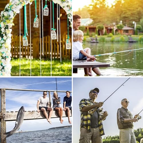 480 Yards Clear Fishing Line Braided Fishing Wire Abrasion Fish String Fish Line Fish Wire Nylon String for Hanging Christmas Decoration Balloon Garland Crafts