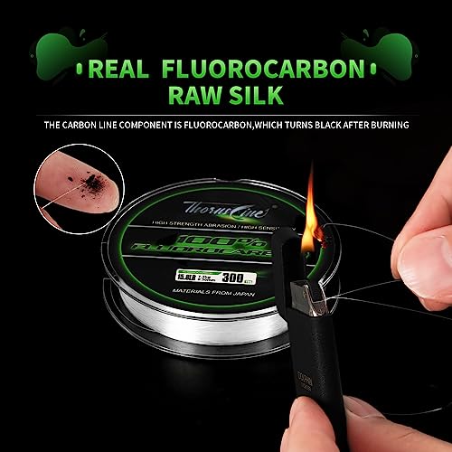 100% Pure Fluorocarbon Fishing Line - Premium Leader Material from Japan - High Strength, Abrasion-Resistant, Fast Sinking - Freshwater and Saltwater Fishing Leader - size: 10LB/0.24mm/125Yds