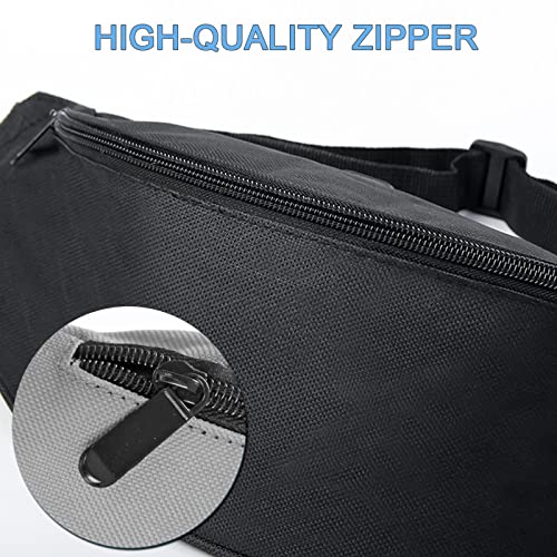 Crossbody Fanny Pack for Men&Women,Large Waist Bag & Hip Bum Bag with Adjustable Strap for Outdoors Workout Traveling Casual Running Hiking Cycling - color: Nylon black