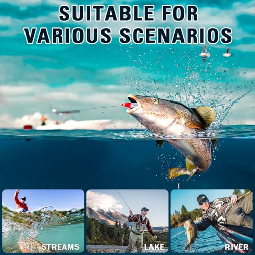 27Pcs Fishing Lures Kit, Hard and Soft Bait Set for Bass Trout Pike, Deep Diving Crankbaits with Premium Gift Box, Freshwater and Saltwater Fishing Tackle Gear for Men Dad Husband