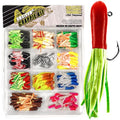 165 Pcs Tube Lures Crappie Lures with Jig Heads Soft Plastic Baits for Bass Fishing, Tube Worms Jigs Hooks Rigs Swimbait for Freshwater Saltwater - color: A1-165 Pcs, Neon Blaze, Green Viper, Hot Pepper, Golden Sunset, Soft Whisper, Bright Fusion, Tropica