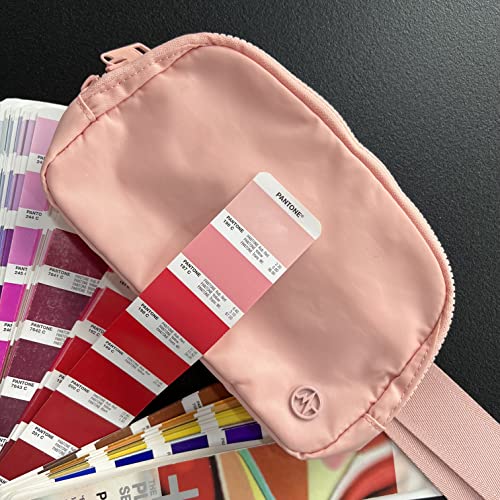 Pander Two Way Zipper Fanny Pack Nylon Everywhere Belt Bag for Women, Water Repellent Waist Packs, Crossbody Bags with Adjustable Strap (Mono Pink). - color: Mono Pink