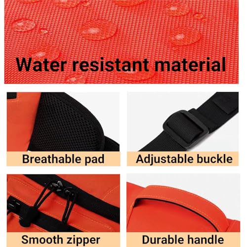Fanny Pack for Men Women with Reflective Stripe, Concealed Casual Waist Bag with Adjustable Belt for Cycling Hiking Fishing Camping Travel (orange) - color: Orange