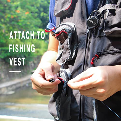 Booms Fishing FC2 Fishing Knot Tying Tool, Fly Fishing Line Cutter, Fishing Clippers with Retractor - color: Black, 2pcs