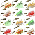 Spinnerbait Bass Fishing Lures Kit Spinner Baits Bass Fishing Lure Hard Metal Lure Topwater Buzzbait Swimbait for Trout Salmon Pike Bass Saltwater Freshwater Fishing