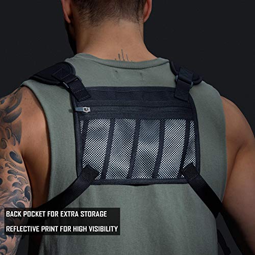 MVRK Water Resistant Running Vest Chest Pack, Phone Holder for Running, Lightweight Training Pack with Reflective Detail - color: Reflective