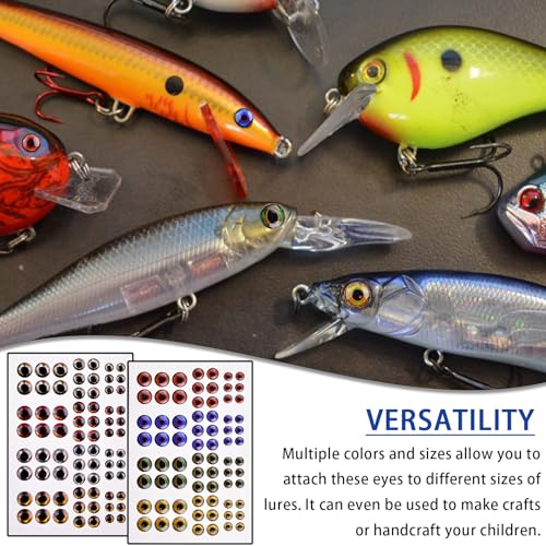 Bionic Fish Eyes for Lures Fly Tying Material Realistic Fish Eyes for Fishing Baits DIY Jigs Fishing Lure Making Supplies - style: 288pcs-6/8/10mm