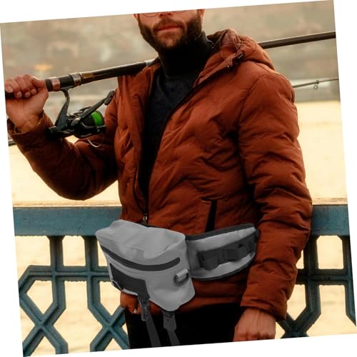 Mikikit Fishing Sling Bag Rod Holder Fly Fishing Hip Pack Small Tackle Bag for Hiking Boating and Outdoor Activities