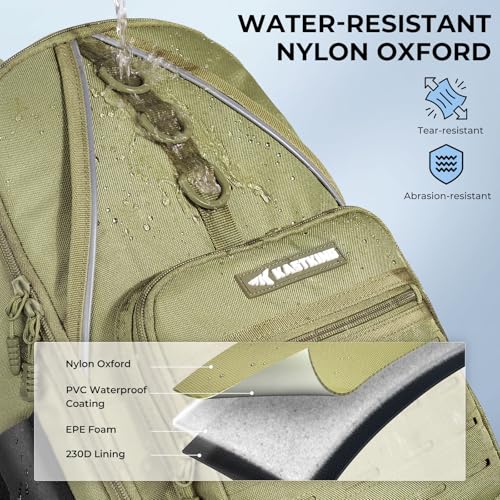 KastKing Karryall Sling Tackle Bag–Fishing Sling Pack,Fishing Backpack With Rod Holder,MOLLE System,Soft Bait & Gear Storage - color: C: Khaki