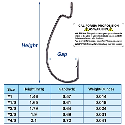 Offset-Worm-Hooks-for-Bass-Fishing-Rubber-Worms-Ewg-Wide-Gap-Bass-Hooks Freshwater Texas Rig Soft Plastics Worms Bait Fishing Hook Black Red Colored 1/0 2/0 3/0 4/0 - color: Black, size: 3/0