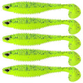 MAFIMOEA 40/30/25Pcs Paddle Tail Swim Baits Lures Fishing Soft Plastic Lure Kit for Bass Trout Walleye Crappie 6.5cm 7.5cm 10.5cm - color: Yellow, size: 2.55IN/6.5CM - 40PCS