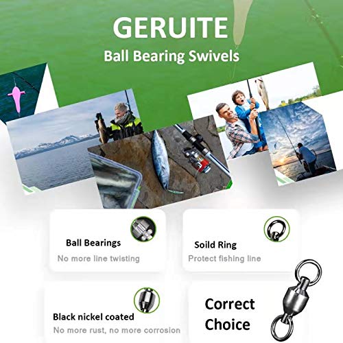 Fishing Barrel Swivels Saltwater Small Ball Bearing Swivel Heavy Duty Stainless Steel Swivels Freshwater Fish Tackle - size: Size6 (167lb) 20 Pack