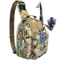 Fishing Backpack Fishing Tackle Storage Bag with Rod Holder Sling Storage Backpack for Outdoor Hiking Travel Hunting