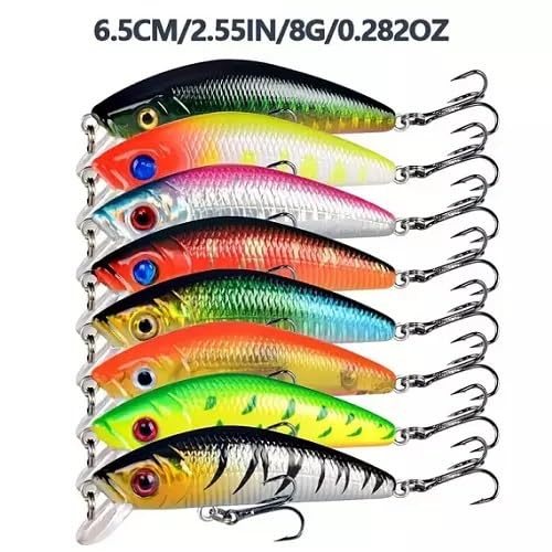 56pcs/Set Lot Mixed Bionic Fishing Lures Minnow Hard Artificial Bait Crankbait