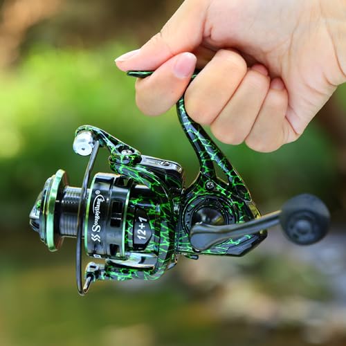 Sougayilang Fishing Reel, Ultralight Spinning Reels with Graphite Frame 5.2:1 High Speed for Saltwater or Freshwater Fishing-B