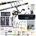 Goture Fishing Rod and Reel Combos,1.8M-2.7M Telescopic Fishing Pole Spinning Reel Line Lures Set with Carrier Bag,Telescopic Rod Kit for Starter Travel Saltwater Freshwater Gear Gift - color: A4:Fishing Pole Kit with Carrier Bag, size: 8 ft/2.4 m