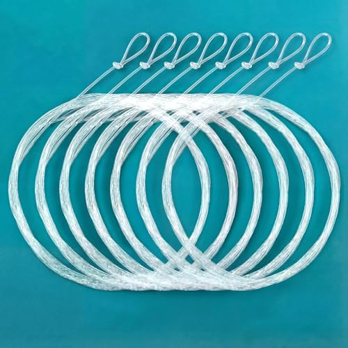 Timgle 8 Pack Pre-Tied Fly Fishing Leader 9ft Nylon Tapered Fly Line Leader (0X, 1x, 2X, 3X, 4X, 5X, 6X, 7X, 8 Rolls), Clear Fishing Line for Freshwater and Saltwater