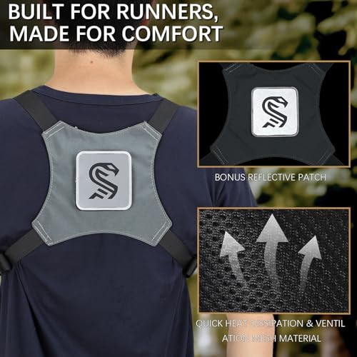 MGFLASHFORCE Chest Bag for Men and Women, Chest Rig Pack Front EDC Pouch Running Vest Phone Holder for Workout, Hiking and Outdoor Sports (Blue) - color: Grey