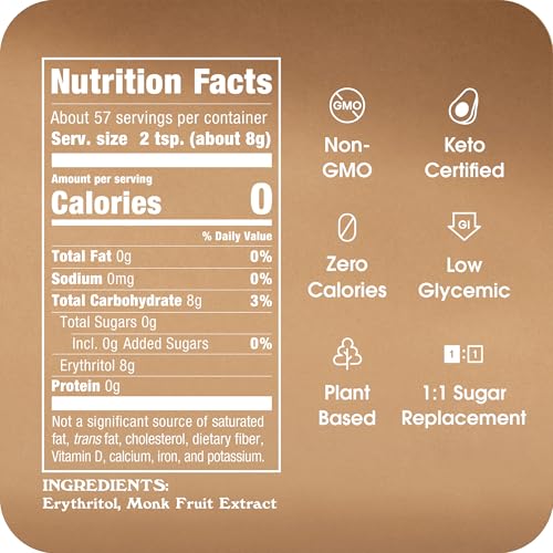 Monk Fruit In The Raw, Sweetener Bag, 1 LB, 8 Pack | Keto Certified Monk Fruit Sweetener, Perfect Substitute for Raw Cane Sugar, Good for Baking, Zero Net Carbs, Zero Calories - size: 16 Ounce (Pack of 8)