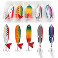 Fishing Lures Casting Spoon Lure, 5pcs Hard Metal Spoon Fishing Lures for Trout Bass Crappie Pike Walleye Saltwater Freshwater Fishing Gear 3/16oz-2oz - color: Painted-A, size: 3/16oz(5g)