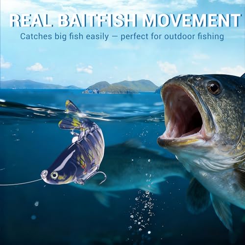 Keenjorika Fishing Lures Multi Jointed Fish Fishing Kits, Slow-Sinking Lifelike Segmented Swimbait Crankbaits, Realistic Swimming Action for Bass, Trout, Pike & Walleye, Freshwater and Saltwater - color: 3 Pack-Style 9