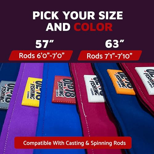 OLD18 Neoprene Fishing Rod Sleeve - Protective Rod Sock for Fishing Poles 6'-8' - Hook-Resistant Fishing Rod Case for Storage & Transport - Helps Keep Rods Afloat - color: Blue and Silver, size: 57"