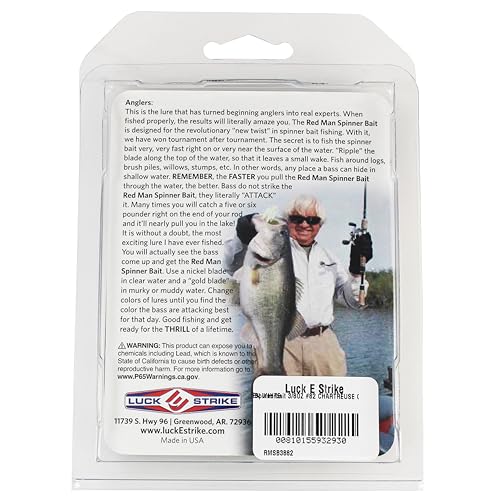 Redman Spinner Bait by Jimmy Houston, 3/8 Ounce Colorado Spinnerbait - color: Chartreuse Green White