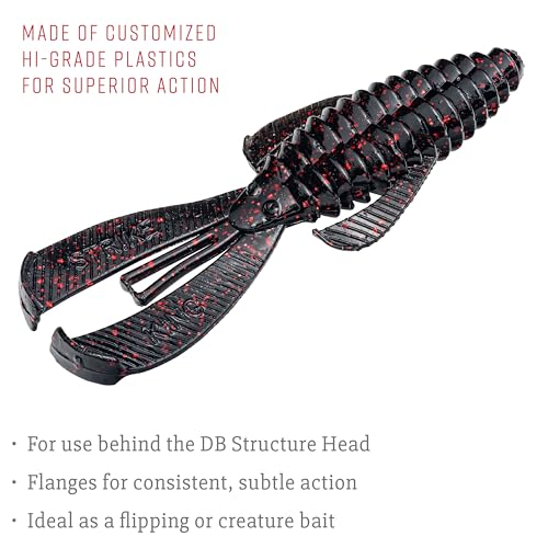 Strike King Rage Bug Fishing Lure, Soft Plastic Grub, Unique Design, Subtle Action - color: Black Neon, size: 4"