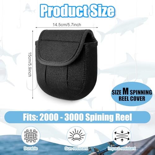 Fishing Spinning Reel Covers Case for 2000-6000 Series Baitcasting Trolling Fishing Reels Protective Bag Case Pouch Sleeve Gloves - color: Black, size: 2000-3000 Spinning Reel