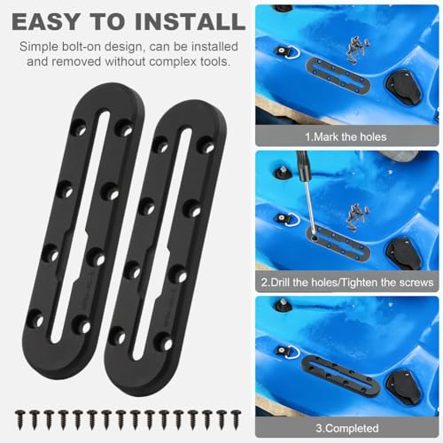 4PCS Kayak Track, Kayak Low Profile Track for Fishing Rod Holder, Kayaks Tracks Accessories, Kayaks Mount Tracsk, for Fishing Rod, Cup Holder, Paddle Holders, Anchor Cleats (S) - size: Small