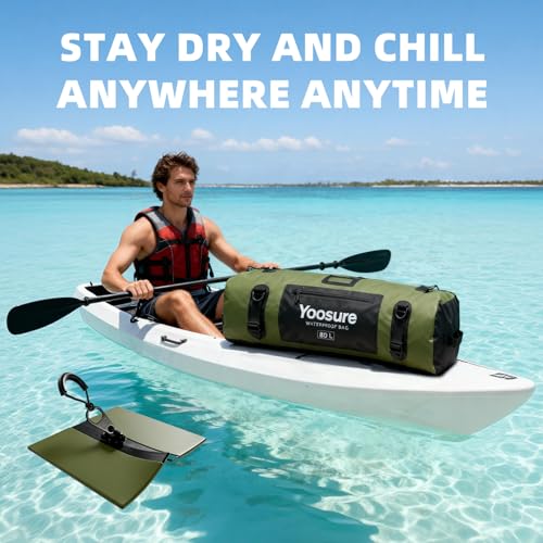 80L Waterproof Duffel Bag Motorcycle Dry Bag Backpack, Waterproof Zippered Bags with Backpack Spacer Pad for Kayaking Rafting Boating Canoeing Camping Paddle Beach (Grey) - color: Grey