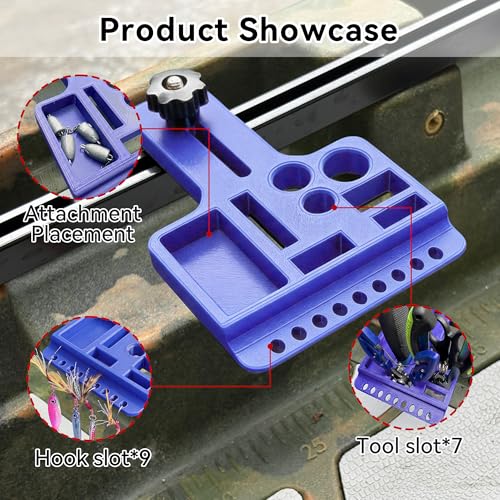 Kayak Fishing Tool Holder, No-Drill T-Track Mount, Reinforced PETG, Fits Standard T-Track Kayaks, Secure Pliers/Knife/Gear Storage, Kayak Accessories for Fishing, Blue - color: Blue