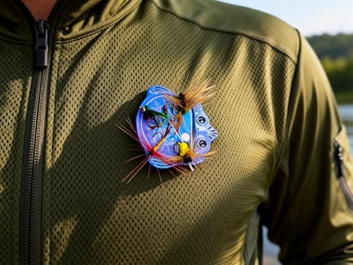 Fly Fishing Accessories Mini Compact Magnetic Fly Holder - Large Surface Fly Holder for Hooks, Nippers & Tools Secure Hold, No Drop (Orange/Blue) - color: BLUE