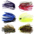 Silicone Jig Skirts DIY Rubber Fishing Jig Lures 12 Bundles 50 Strands Fishing Bait Accessories Spinnerbaits Buzzbaits Spoon Blade Squid Skirt Replacement Part, Fly Tying Material Color Random - size: 24 Bundles