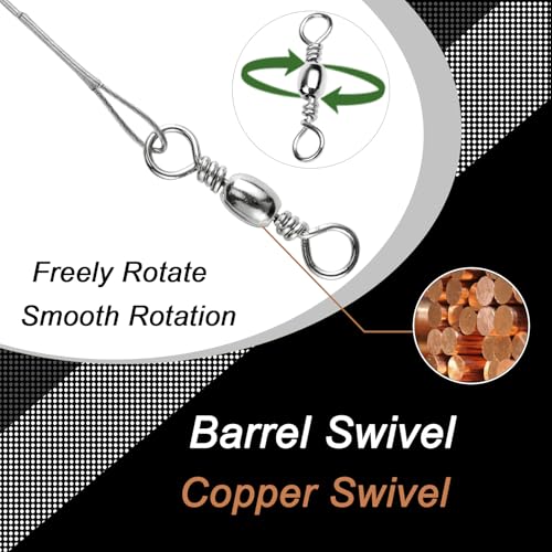 QISHUO Rigs Stainless Fishing Leader Steel High Strength Fishing Leader Saltwater Fishing Freshwater Wire Leaders Lures White Nickel - size: Size #2 (7.8in-30lb) 40pcs