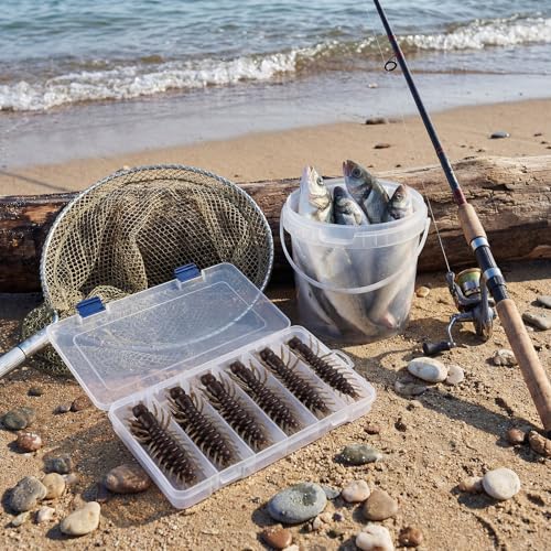 36 Pcs Hellgrammite Fishing Lures 3 Inch Soft Plastic Hellgrammite Fly Realistic Fishing Bait Artificial for Freshwater - color: brown