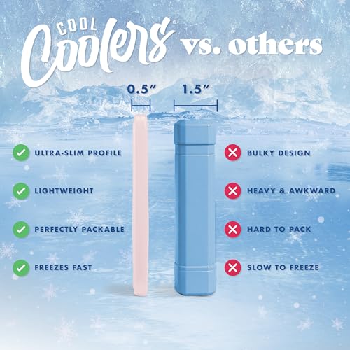 Cool Coolers by Fit & Fresh 4 Pack XL Slim Ice Packs, Quick Freeze Space Saving Reusable Ice Packs for Lunch Boxes or Coolers - color: Multi Pastel (4 Pack)