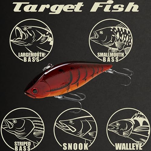 LUCKY CRAFT LV 500 MAX Freshwater Fishing Lures, Sinking Lipless and Long-Casting Crankbait, 3 Inch Vibration Rattle Bait, Perfect Fishing Gear for Tackle Box and Accessories - color: 070 Spring Craw