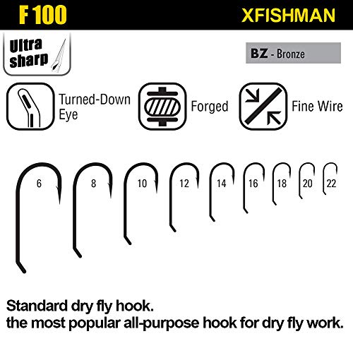 Fly-Hooks-for-Fly-Tying-Dry-Wet-Barbless-BL-Nymph-Flies Curved Czech Scud Fishing Hooks 10# ~16# Assortment Pack of 100-240 Hooks with Box - color: Fly Hooks F100&F2487 Qty 240