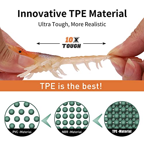 TRUSCEND Duramax Pre-Rigged Fishing Lures with BKK Jig Hooks, Easy Catch 10X Tear-Resistant TPE Soft Swimbaits for Bass Trout Crappie Walleye Redfish Grouper, Fishing Bait for Saltwater and Freshwater - color: B-2.5"-0.45oz