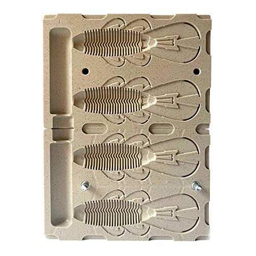 Smedioks Premium Soft Plastiс Mold Lure Making Injection Molds Fishing Lures 2 Cavity Googan Bandito Bug 4''