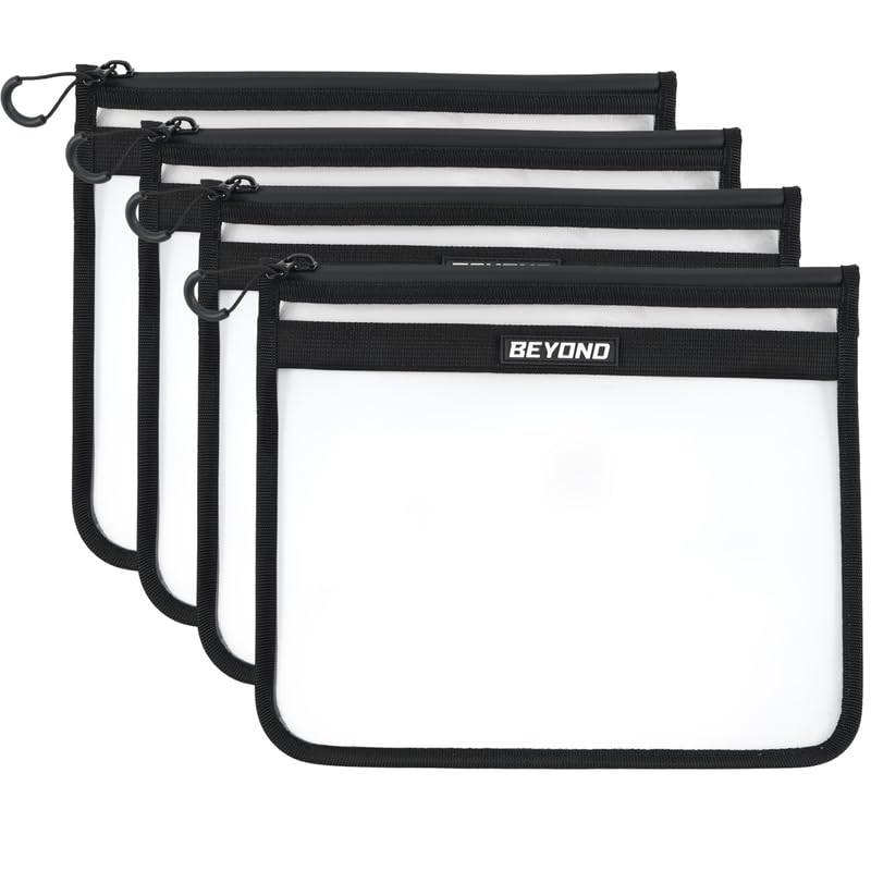 Beyond Fishing DryVault Tackle Storage Bag – Soft Plastic Bait Storage, Fishing Tackle See Through Bait Bag, Water-Resistant, Durable & Transparent Soft Bait Organizer for Easy Gear Access - size: Small - 4 Pack (H 10" x L 12")